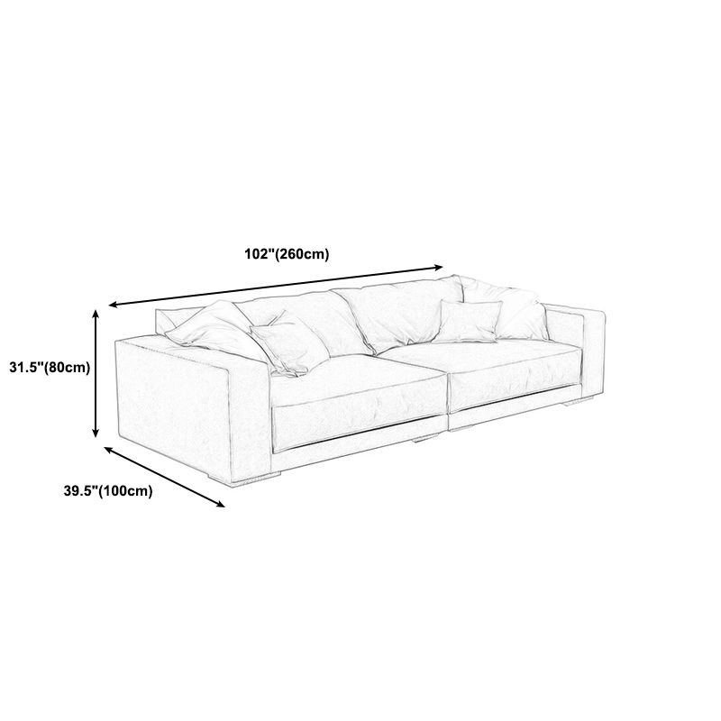 Modern Faux Leather Custom Sofa 39.3"W Loose Back  Sofa with Square Arm