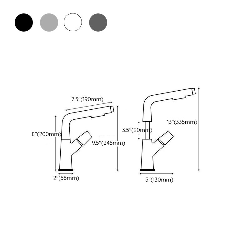 Single Handle Faucet Contemporary Style Sink Faucet for Bathroom