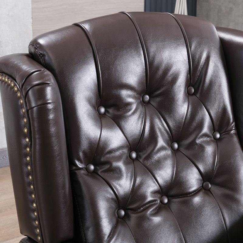 Classic Leather Recliner Chair Solid Color Standard Recliner