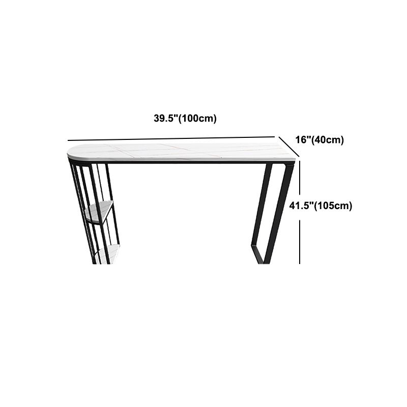 Stone Bar Dining Table Modern Bar Table with Double Pedestal for Balcony Kitchen