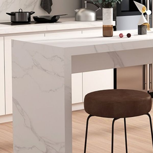 Contemporary Wooden Counter Table with Double Pedestal in White