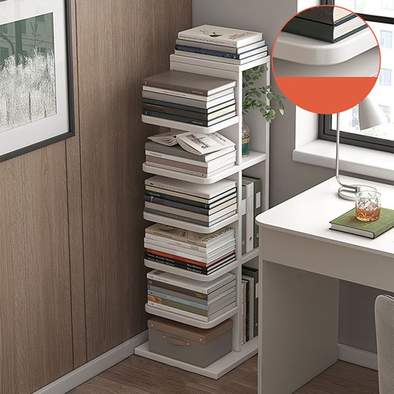 Contemporary Geometric Book Shelf with Rectangular Shelves Wood Bookcase