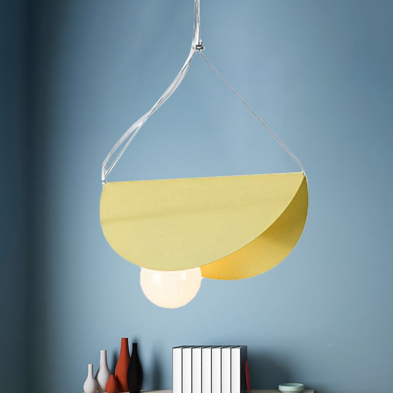 Nordic Style Suspension Light Fold Circle 1 Head Metal Pendant Light for Corridor Cafe