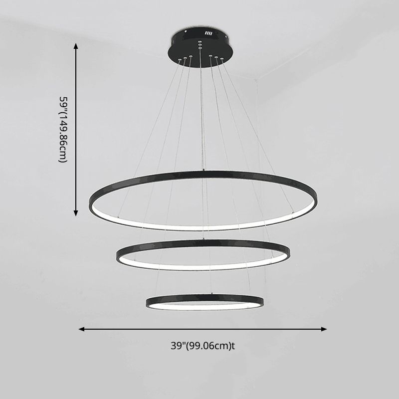 Metal 3-Tier Chandelier Light Fixture Modern Style LED Pendant Light Fixture for Dinning Room