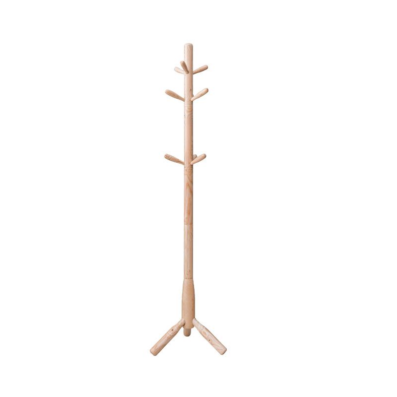 Modern Hall Stand Wood Framed Free Standing with Hooks Coat Rack