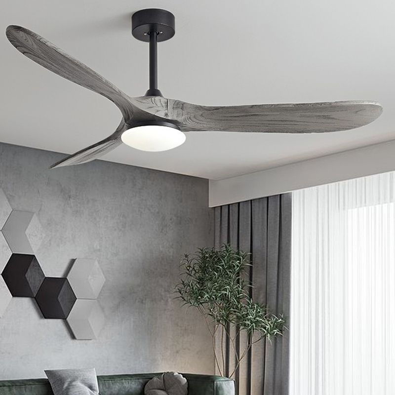 Nordic Style LED Ceiling Fan 3-Blade Fan Lighting with Wood for Bedroom