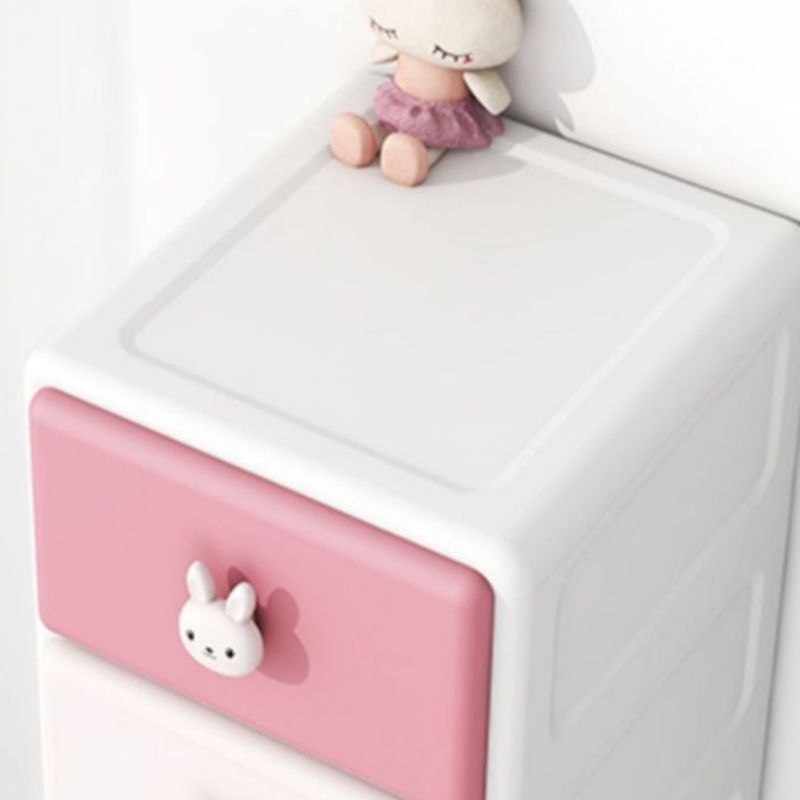 Modern Vertical Kids Nightstand Plastic Nursery Dresser for Home