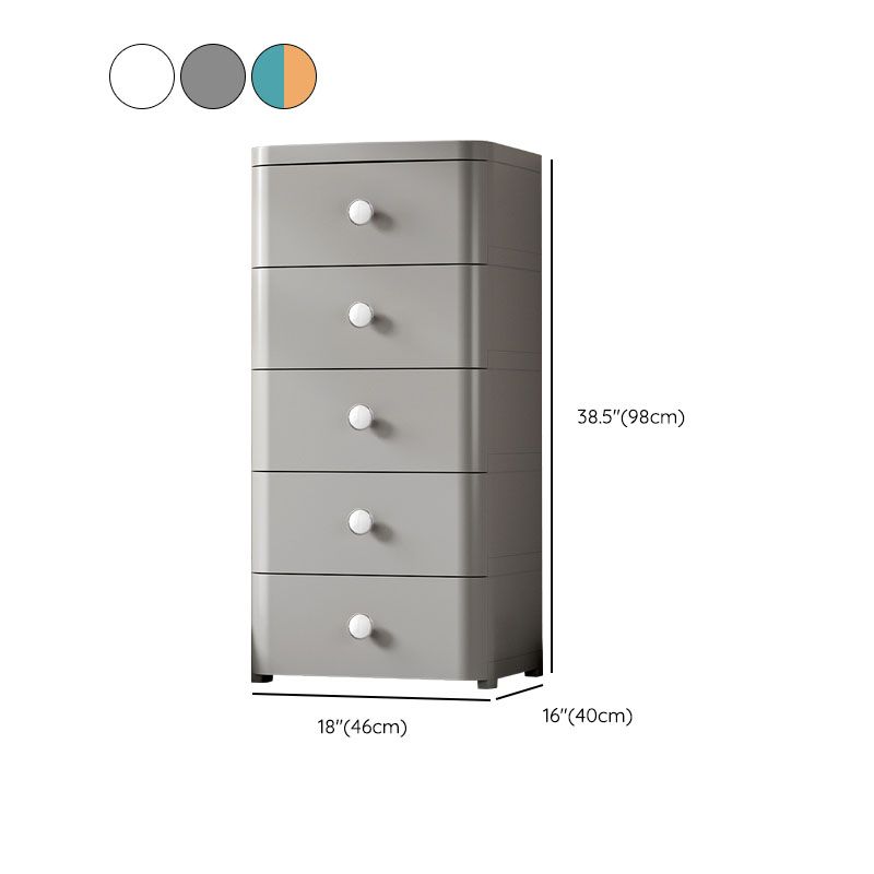 Contemporary Youth Armoire Plastic 5-drawer Bedroom Armoire for Home