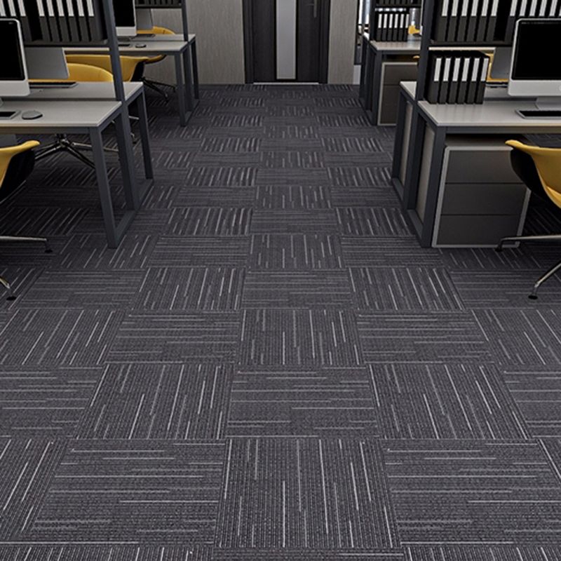 Stripe Print Carpet Floor Tile Level Loop Non-Skid Loose Lay Office Room Carpet Tile