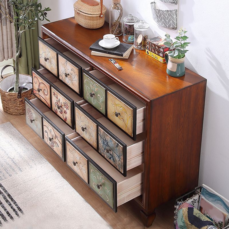 Traditional Dresser Solid Wood Storage Chest with Drawers for Bedroom