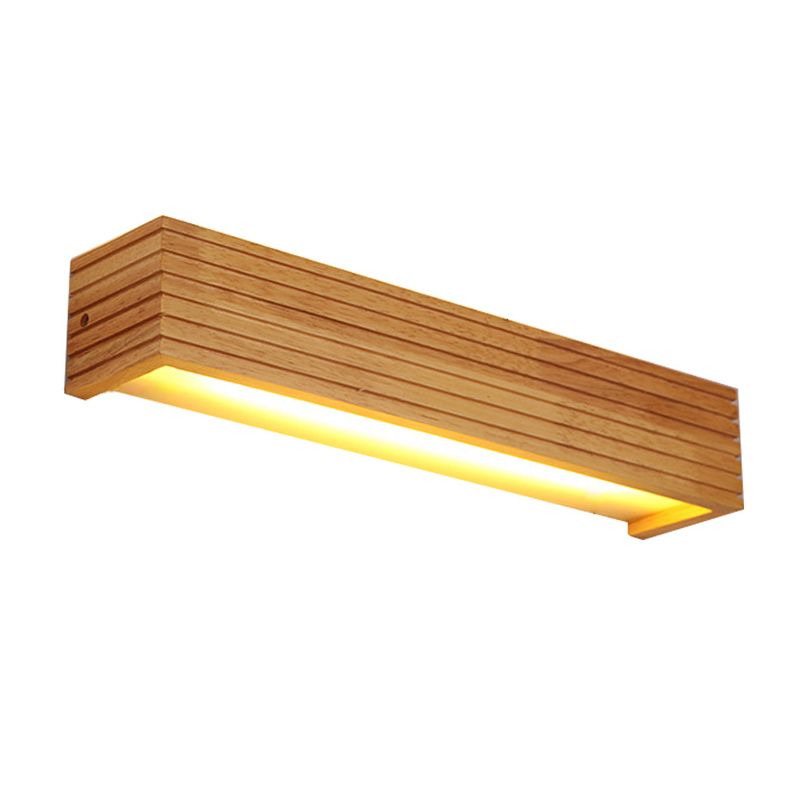 Wood Rectangular Vanity Wall Lights Contemporary Style 1 Light Vanity Lighting Ideas