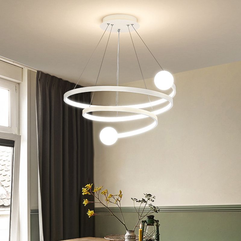 Minimalist Linear Chandelier Aluminum LED Chandelier Pendant for Living Room