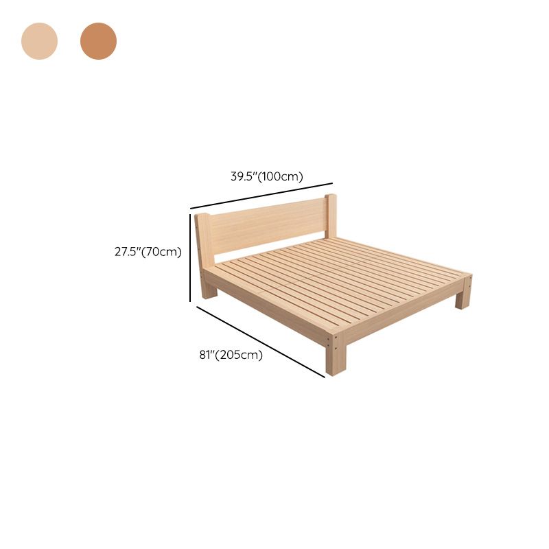 Contemporary Kids Bed Solid Wood Natural Panel Headboard No Theme Beech