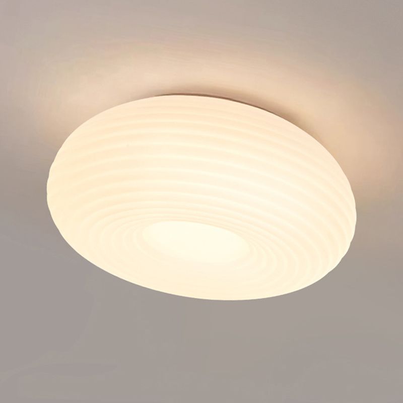 Single White Modern Flush Mount Lighting Unique LED Ceiling Light for Bedroom