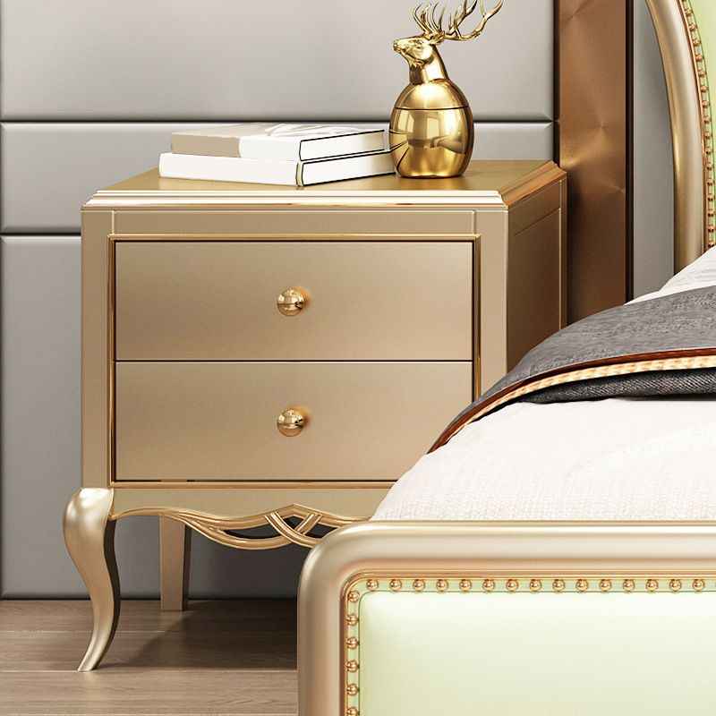 Traditional Bedside Cabinet Solid Wood Bed Nightstand with Legs