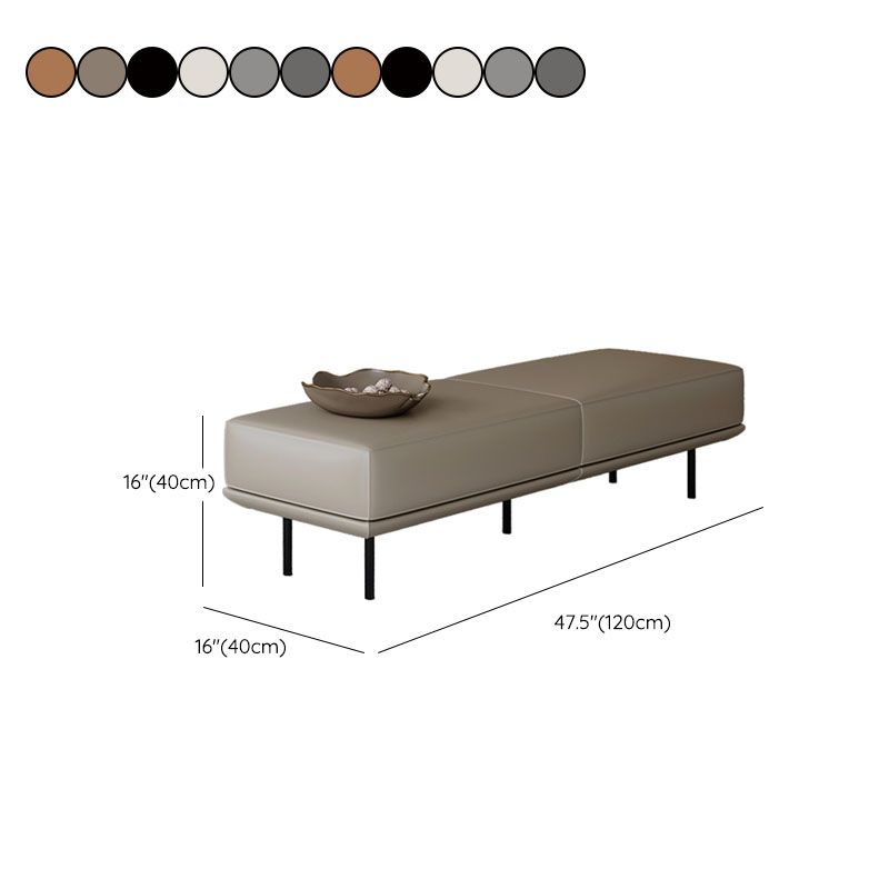 Contemporary Upholstered Bench Bedroom Rectangle Seating Bench with Black Legs