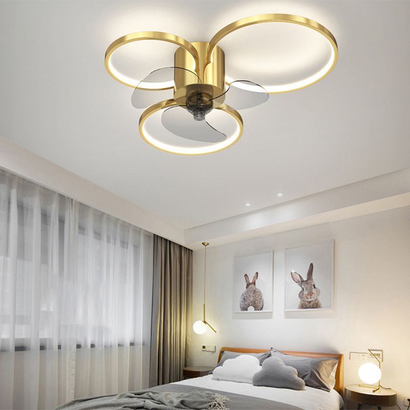 Metal Geometric Ceiling Fans Modern Style Multi Lights Ceiling Fan Lamp Fixture