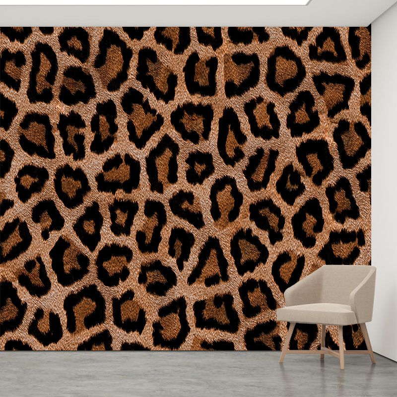 Modern Illustration Mural Wallpaper Cosmic Leopard Print Sitting Room Wall Mural