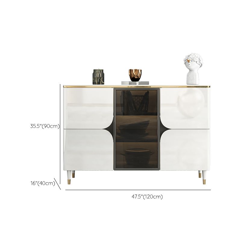 Contemporary Buffet Sideboard Stone Buffet Stand with Cabinets