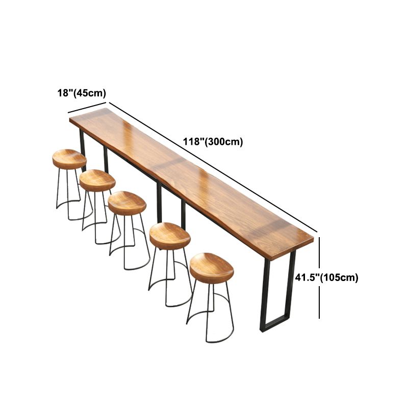 Pine Wood Bar Dining Table Modern Rectangle Bar Table for Dining Room Balcony