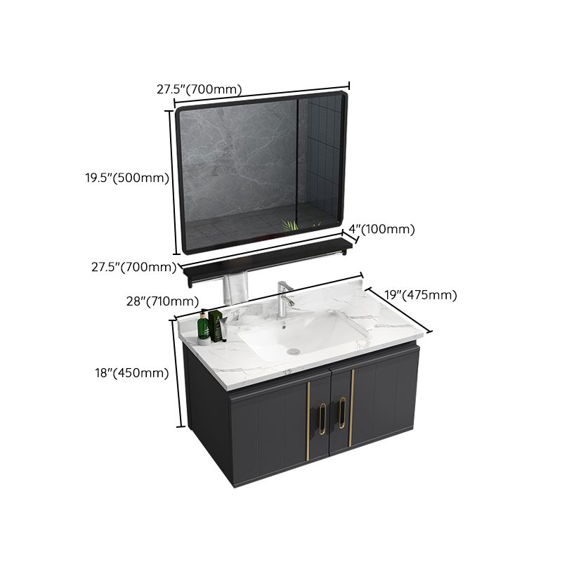 Modern Bathroom Vanity Set Wall Mount Bathroom Sink Vanity with Mirror