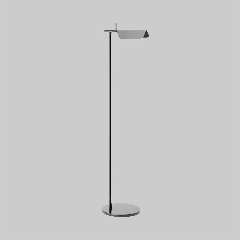 Minimalist Right Angle Floor Lighting Metallic LED Bedroom Standing Floor Lamp in White/Black