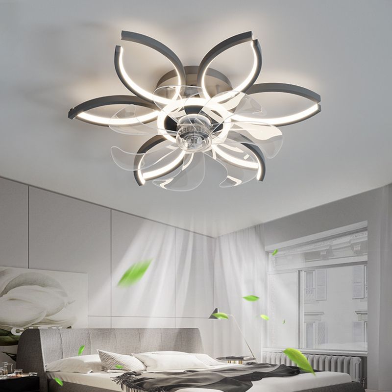 Simple Ceiling Fan Light Fixture Linear LED Ceiling Lamp for Bedroom