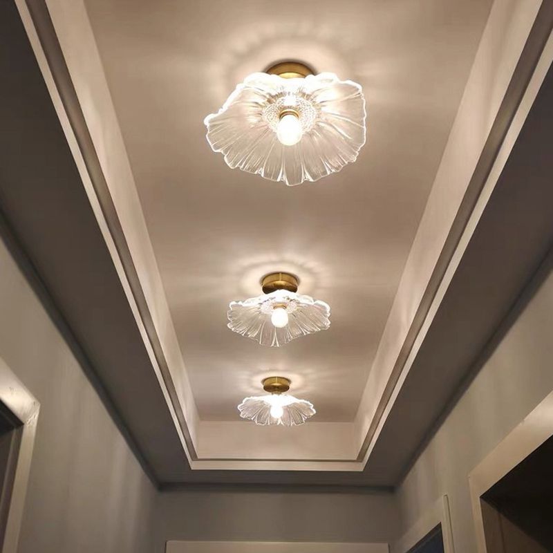 Modern Ceiling Light Simple Glass Flush Mount Lighting Fixture for Bedroom