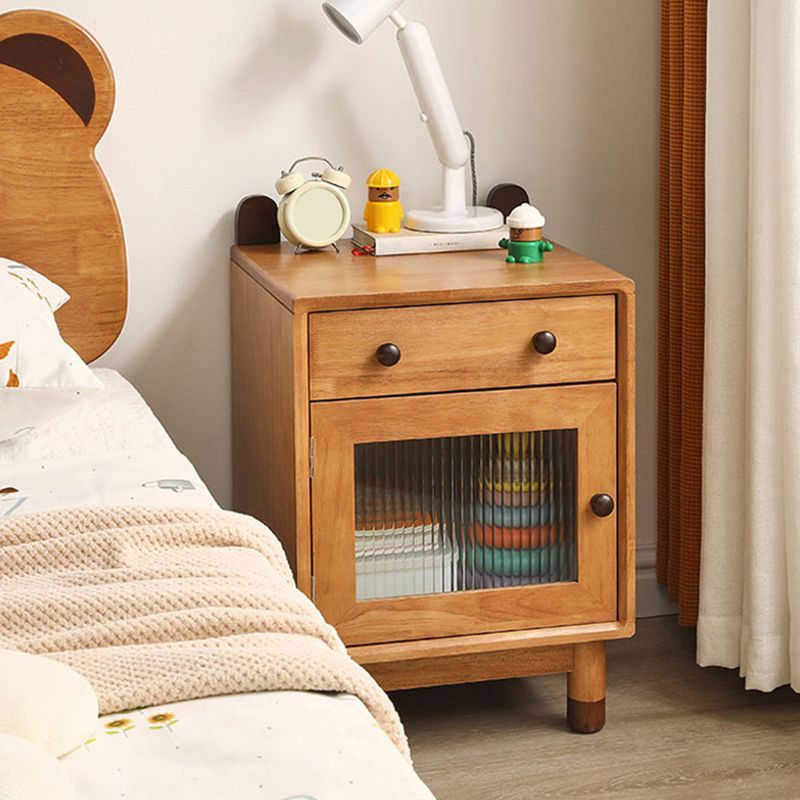 Modern Cabinet Included No Theme Rubberwood Kids Bedside Table
