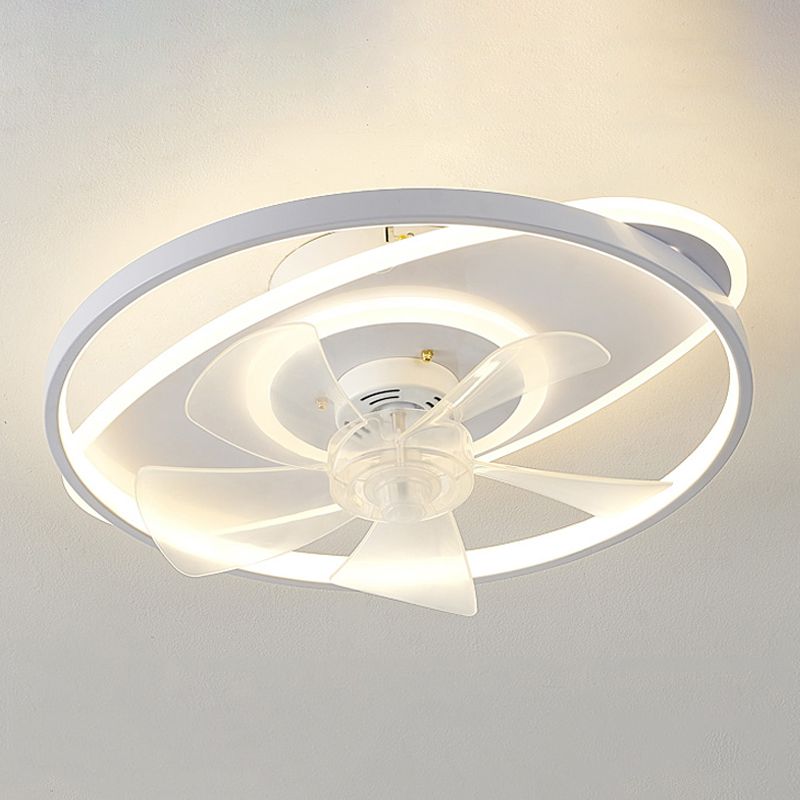 Nordic Style Ceiling Fan Lamp Colorful Ellipse Shape Ceiling Fan Light for Children's Room