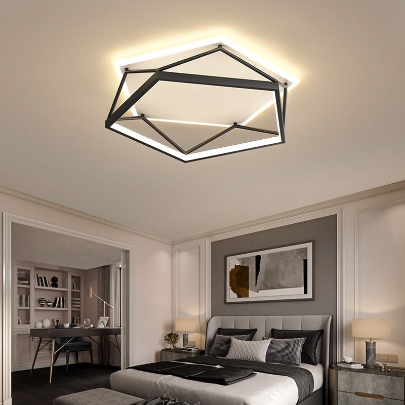 Metal Flush Mount Lighting Black Multi-head LED Flush Mounted Ceiling Lights