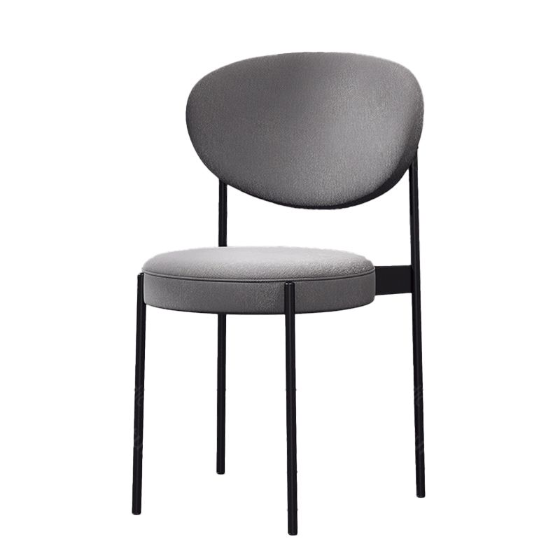 Glam Style Upholstered Side Chair Open Back Stackable Dining Chair