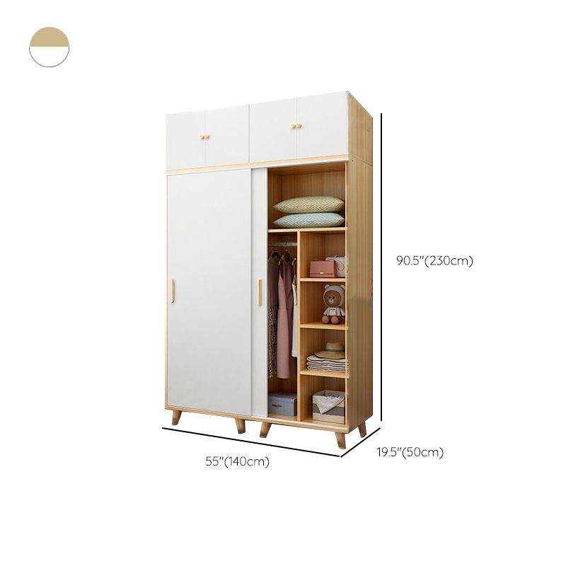 Contemporary Wooden Armoire Cabinet Bedroom Youth Armoire with Garment Rod