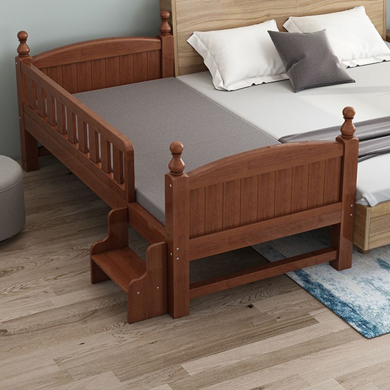 Convertible Nursery Crib Traditional Walnut Crib with Guardrail