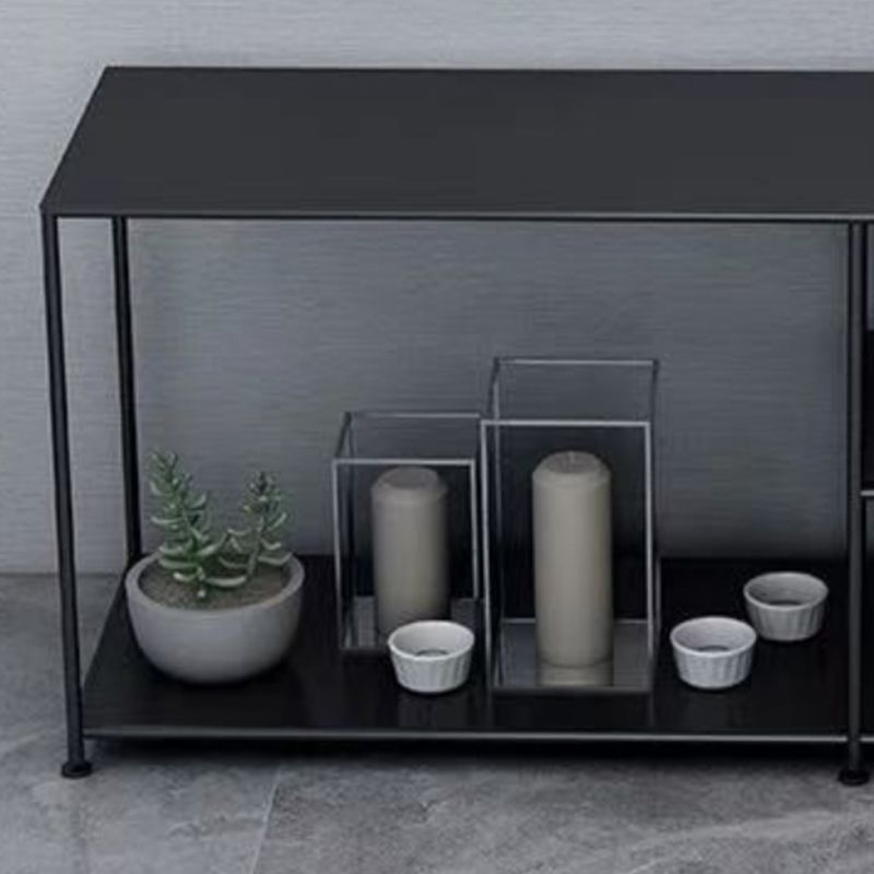 Industrial Style TV Stand Metal TV Console with Open Storage