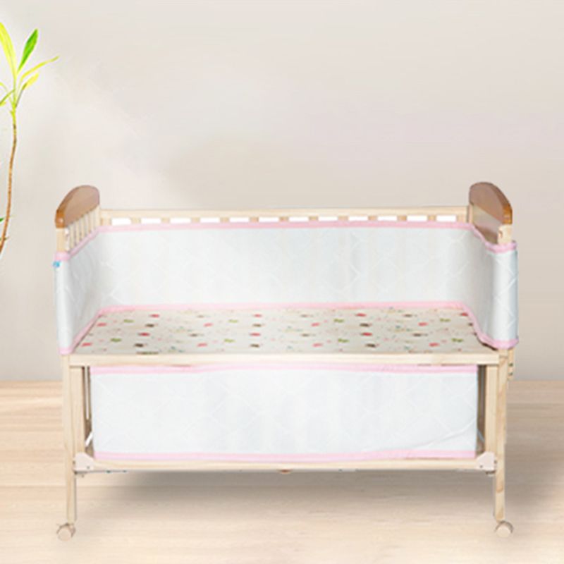 Solid Wood Convertible Baby Crib Natural Wood Crib with Storage and Adjustable Height