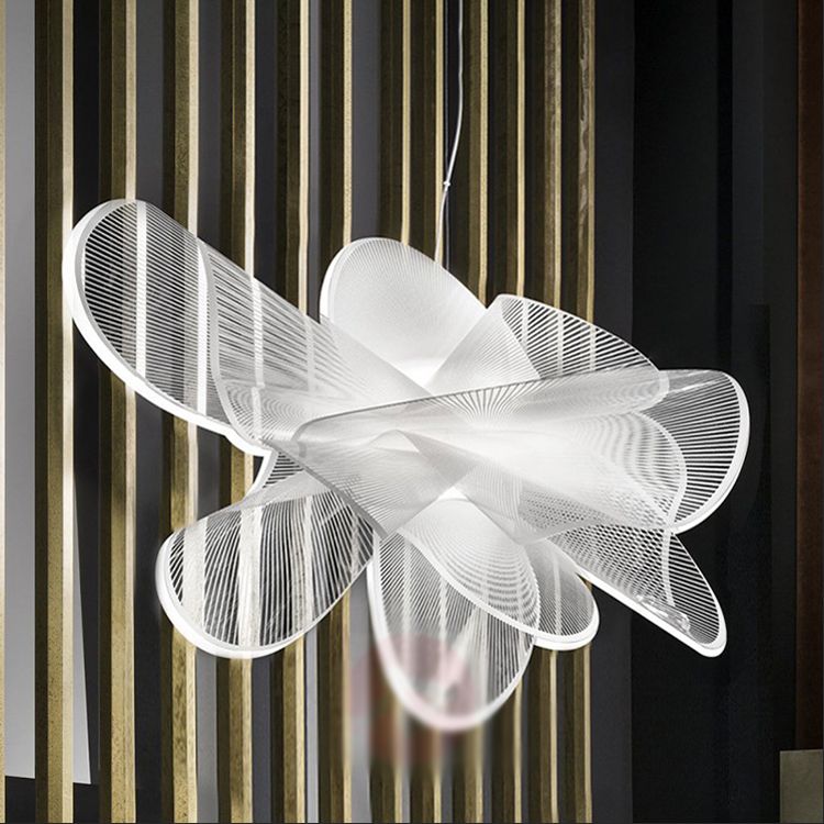 Plastique Unique Shade Hanging Lights Modern Style 1 Tête Hanging Mount Fixture pour chambre à coucher