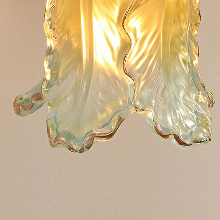 Glass Flower Mirror Wall Lights Modern Multi Lights Mirror Wall Light Fixture in Brass