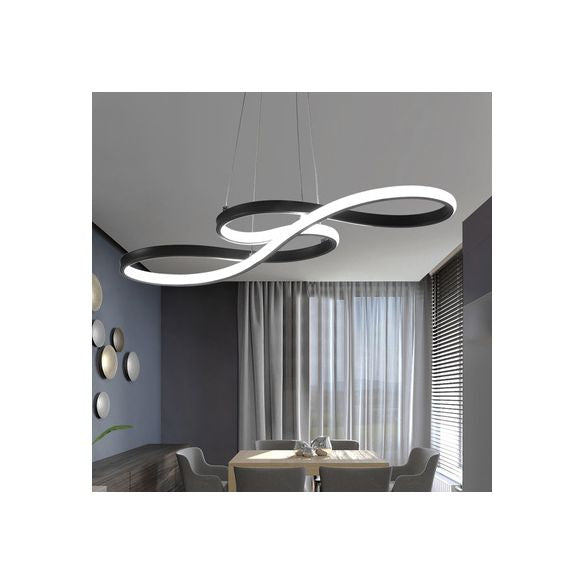 Simplicité moderne Spiral lustre lampe en aluminium suspendu suspendu pour le restaurant