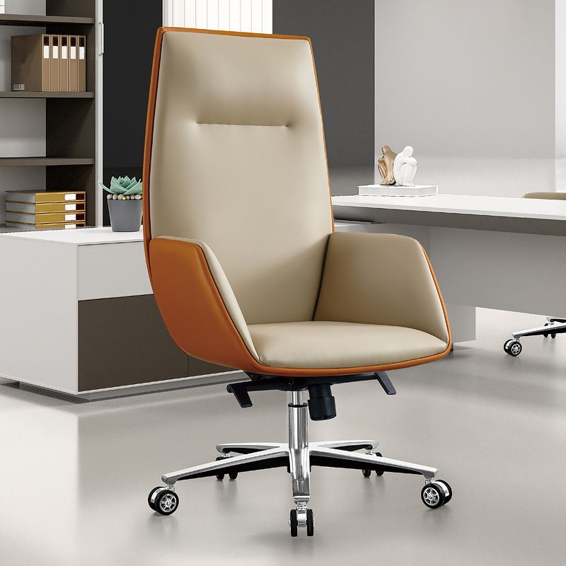 Modern Armless Office Chair Leather Tilt Mechanism No Distressing Desk Chair