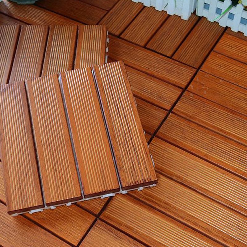 Modern Side Trim Piece Solid Wood Click-Locking Wood Tile Set for Patio Garden