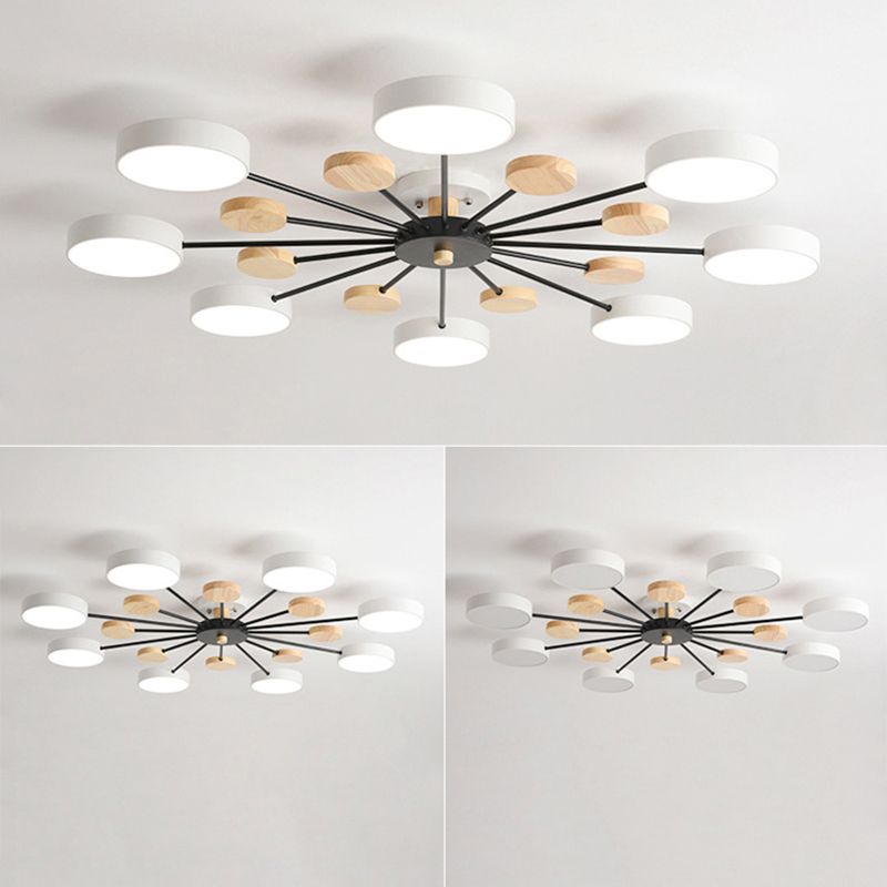 Modern 3/6/8-Light Flush Mount Lighting Metallic LED Ceiling Light