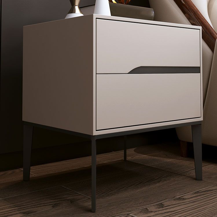 Wooden Accent Table Nightstand Modern Bedside Cabinet with Drawers