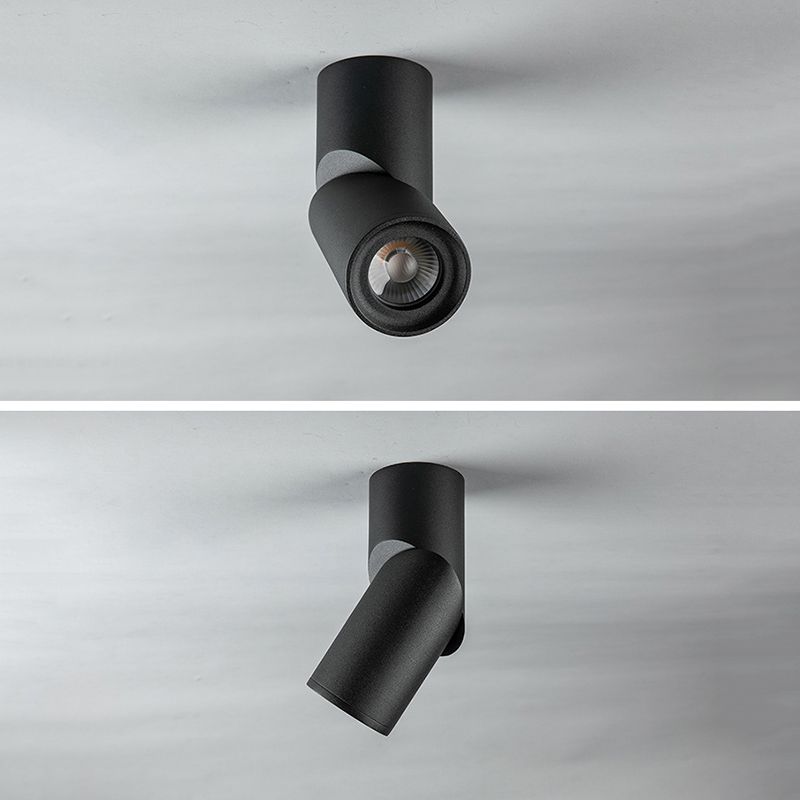 Matte Black Tube LED Downlight Simplicity Aluminum Flush Ceiling Light for Living Room