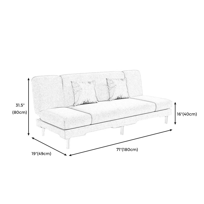 Modern Wood Legs Sofa 2/3 Seater Armless Convertible Sleeper Sofa