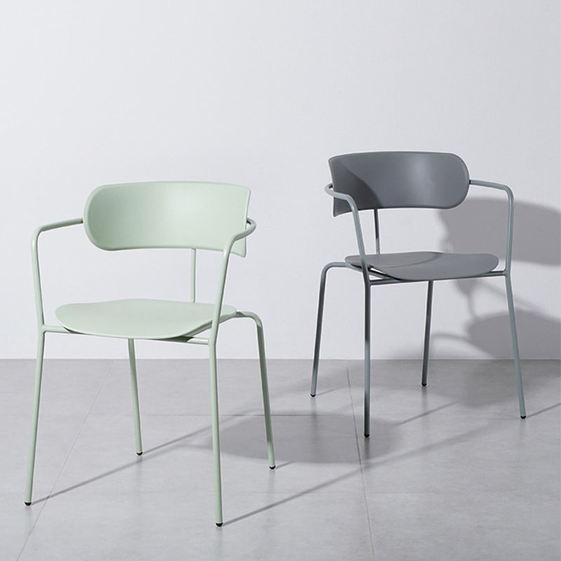 Contemporary Arm Plastic Side Chair for Home Open Back Side Chair