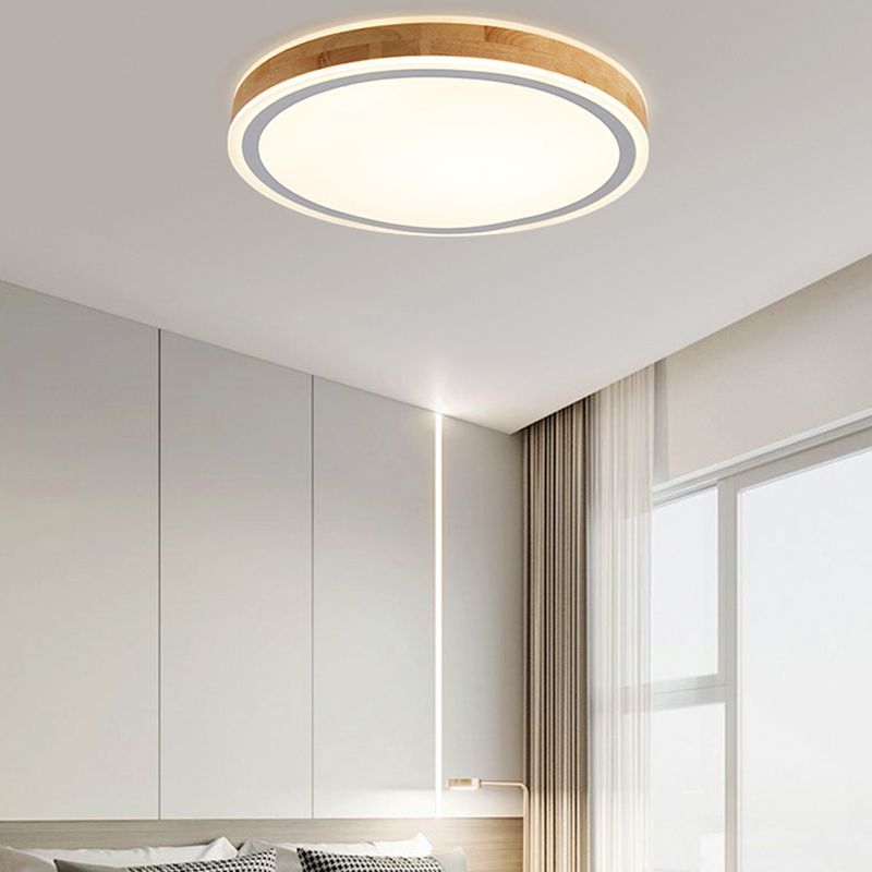 1-Light Ceiling Mount Light Fixture Modern Wood Ceiling Light Fixture