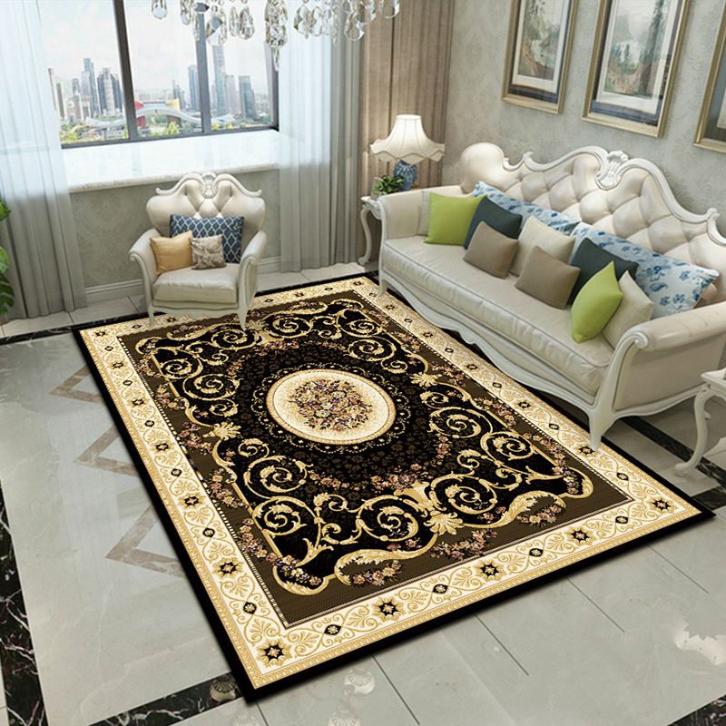 Splendor Traditional Rug Multi-Color Floral Carpet Non-Slip Washable Stain Resistant Rug for Living Room