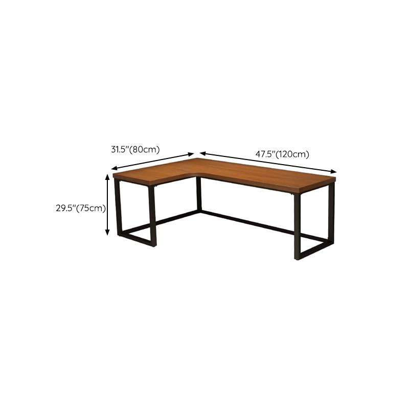 29.25 Inch Height Contemporary Office Desk L-Shape Solid Wood Writing Desk