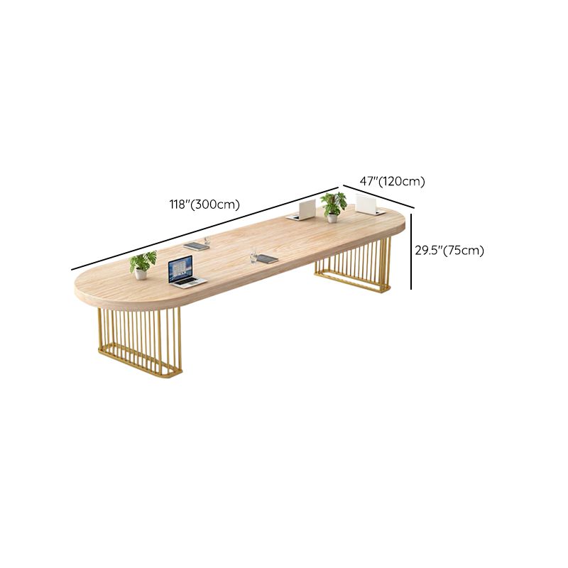 Industrial Solid Wood Office Desk Oval Writing Desk for Office